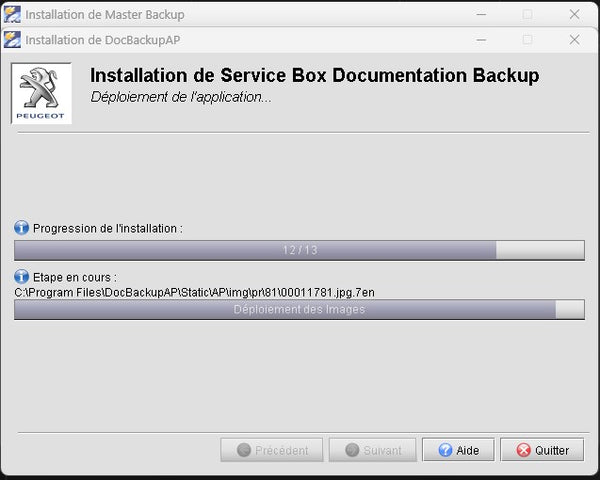 installation docbackup peugeot service box