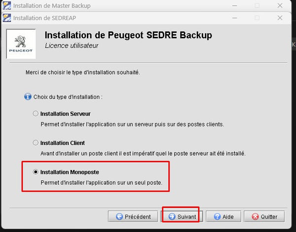 single-station installation peugeot sedre