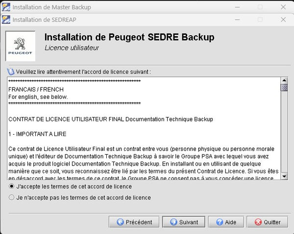 license installation peugeot service box sedre