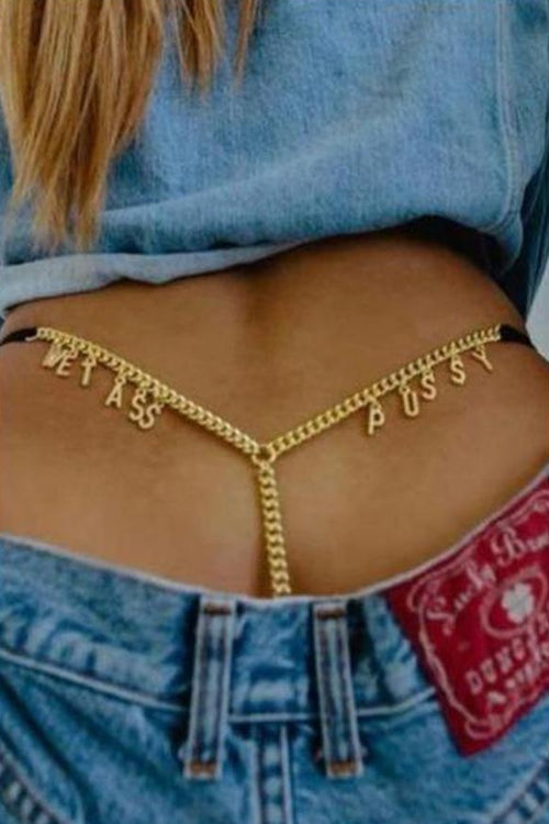 Stainless Steel Thong Chain Golden, White Panties Sexy Body Chain  Personalized (COME HERE) for Women Body Jewellery. Free Size (48 Hour  Dispatch)