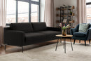 foto ambientada sofá cinza chumbo 3 lugares berlin tecido para pet grafite em sala de estar