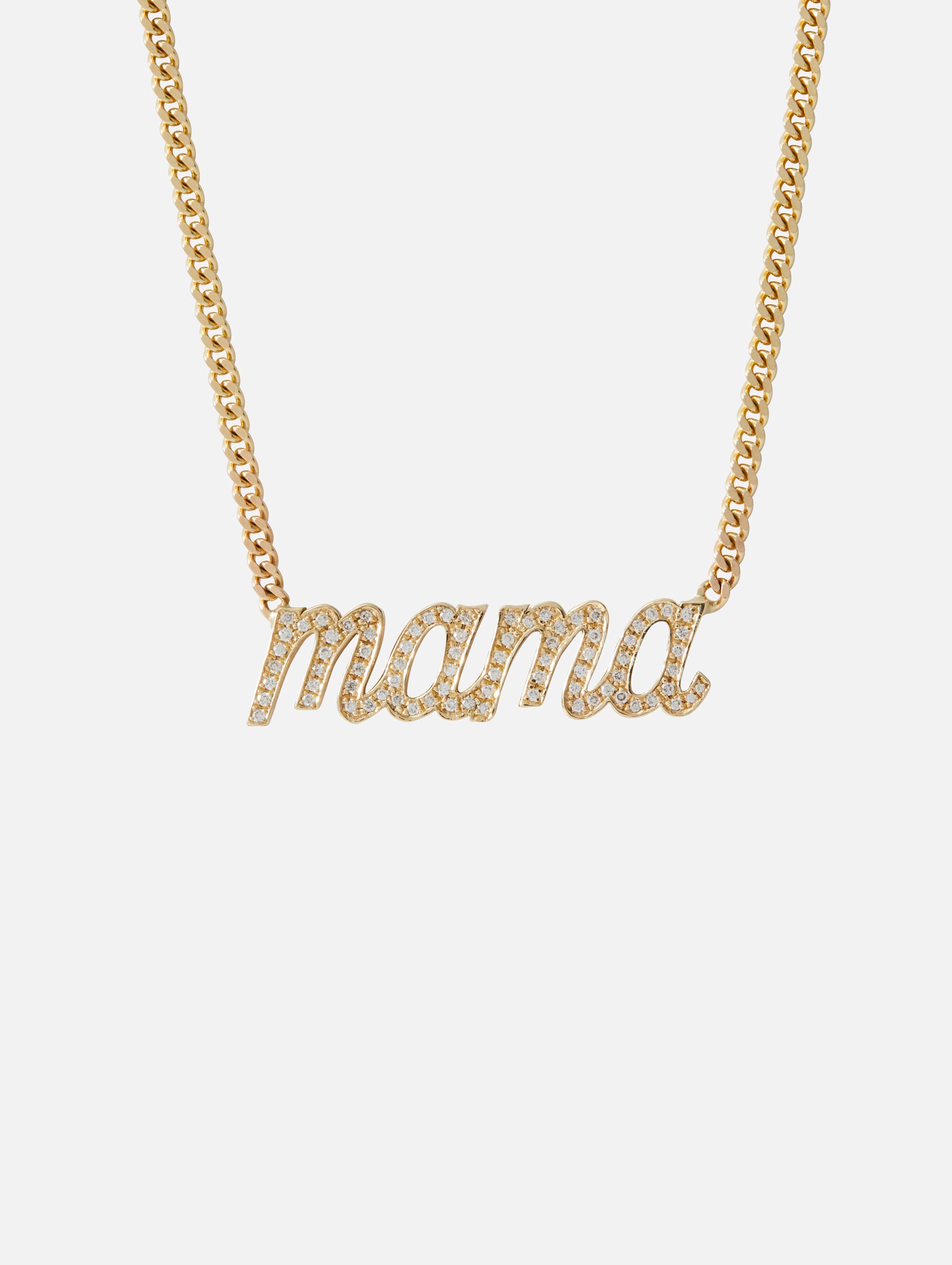 Zoë Chicco 14k Gold Itty Bitty Pave Diamond MAMA Necklace – ZOË CHICCO