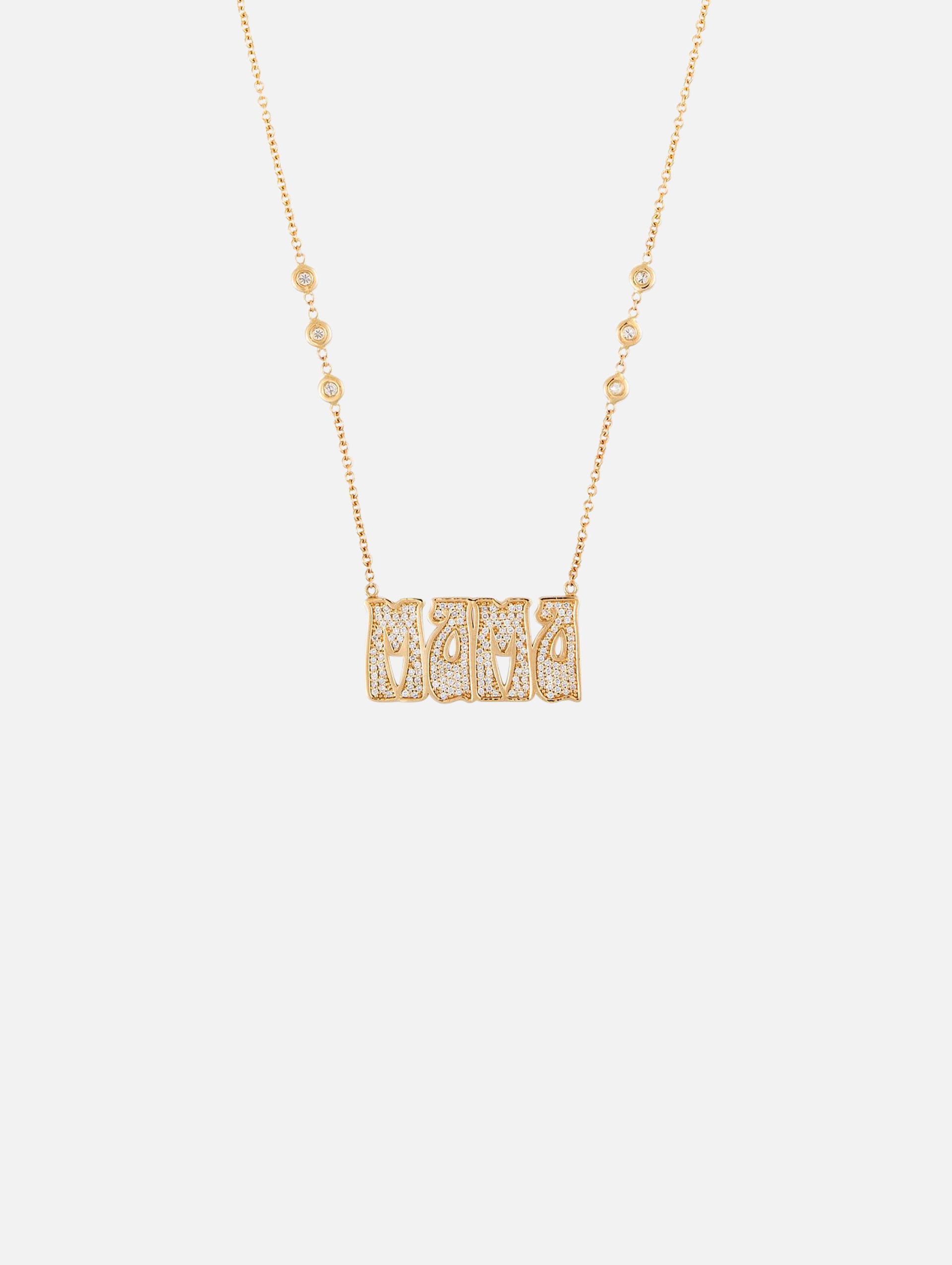 Script Mama Pendant Necklace