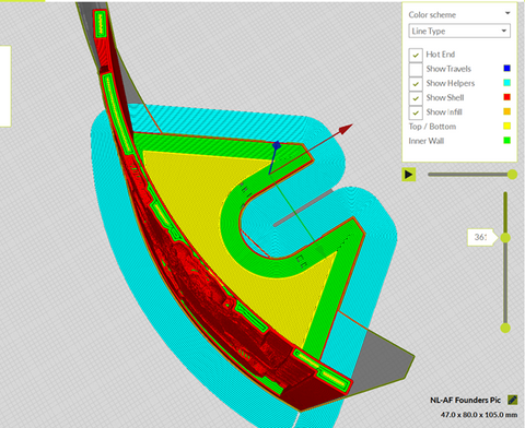 Lithophane Layer View in Cura Slicer