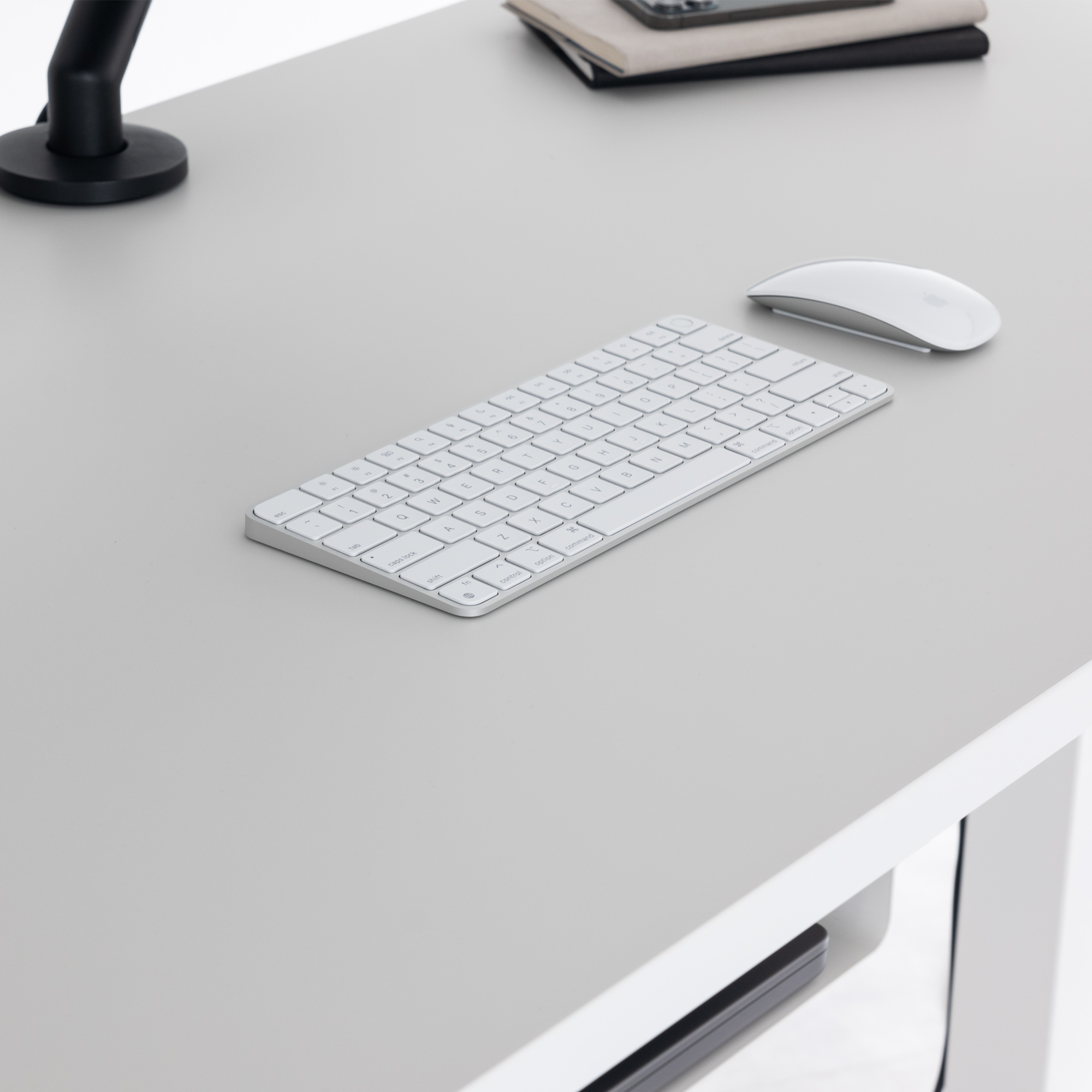 gray white desk