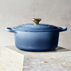 Le Creuset 5.5 qt. Signature Round Dutch Oven Chambray - Grae Studio Design