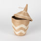 tea and natural white sisal peace basket with lid