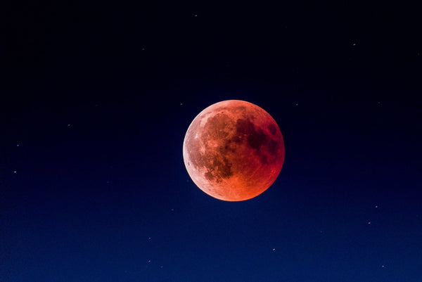 Blutmond 2022: Großaufnahme roter Mond