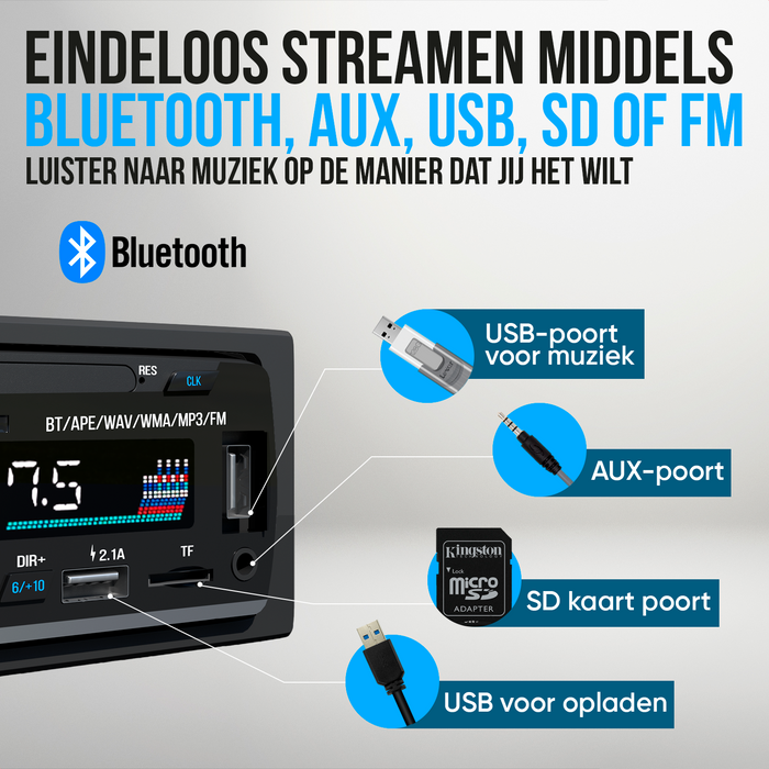Katholiek Ongepast Ruwe slaap Strex Autoradio met Bluetooth voor alle auto's - USB, AUX en Handsfree —  Catalo