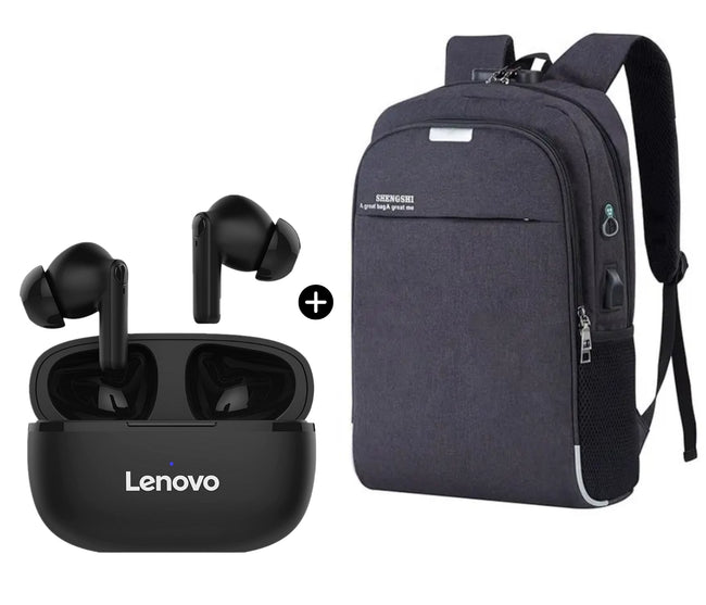 Audifonos inalámbricos Lenovo HT38 con bolsa de almacenamiento táctil TWS  Bluetooth 5.0 Auriculares Negro - Beepcom - Ecuador