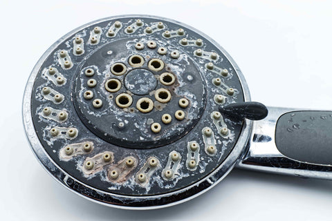 limescale on isolated showerhead