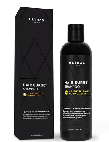 Ultrax bottle and box of caffeine-infused shampoo