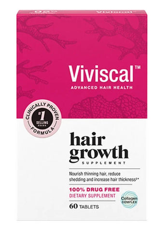 bottle of viviscal hair growth supplements