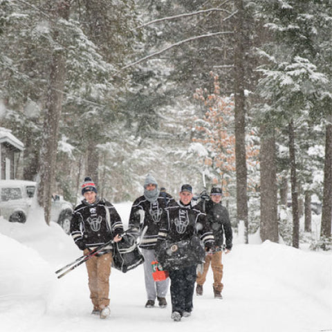 Image of attendees at the Maine Pond Hockey Classic.