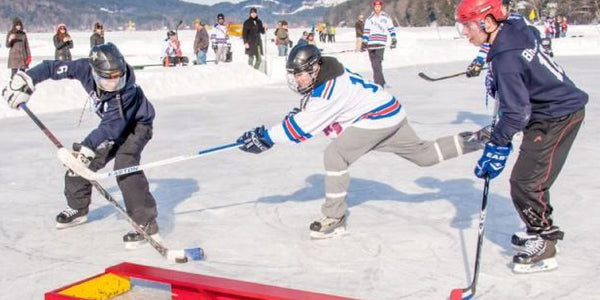 Players competing at the Last Frontier Pond Hockey Classic