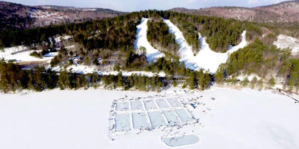 Image of the rinks at the Youth Pond Hockey Festival for the Laura Foundation.