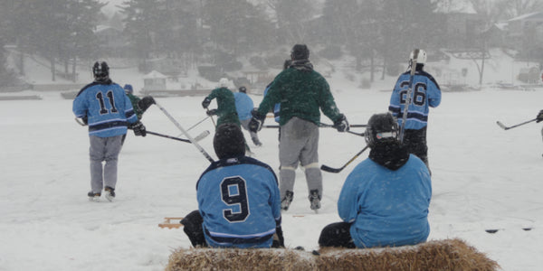 Image of teams competing at the Lake in the Hills Pond Hockey Tournament.