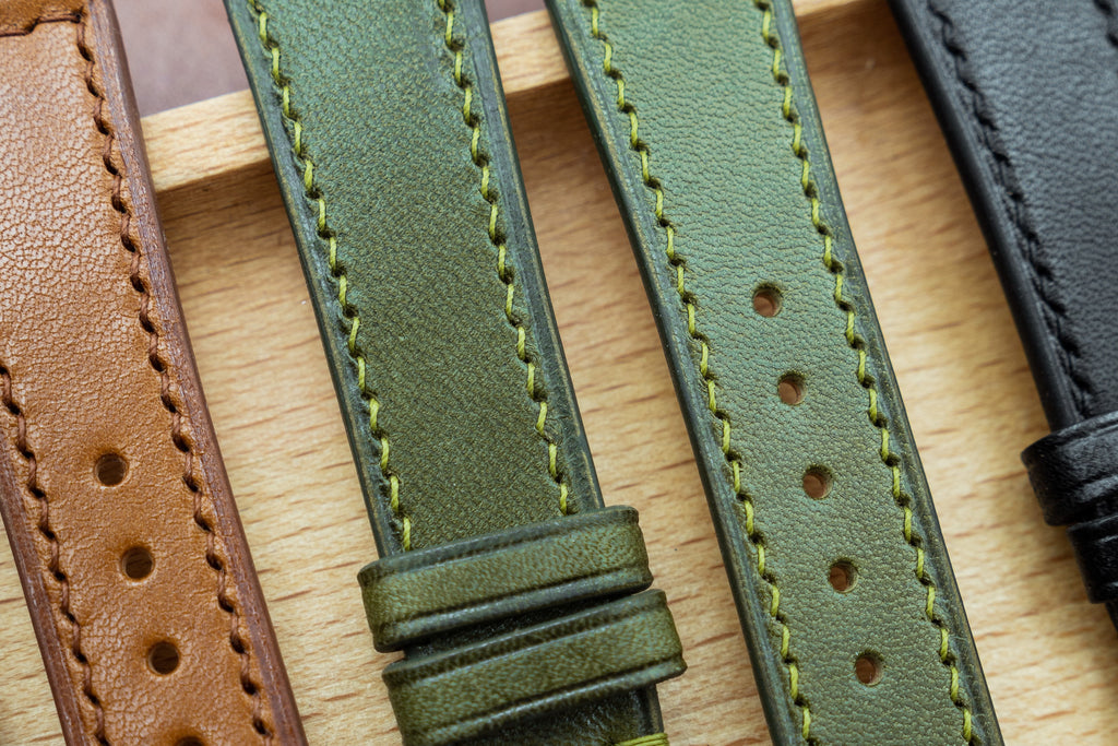 Tochigi "Jeans" Leather Watch Strap by Strapatelier