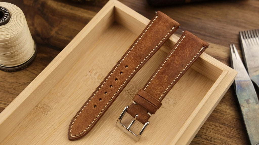 Artisanstraps COGNAC PUEBLO (PADDED) LEATHER STRAP