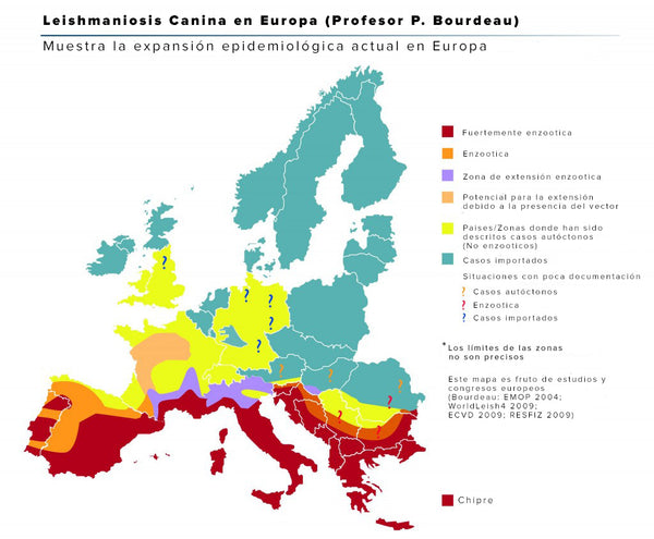 mapa leishmania en españa