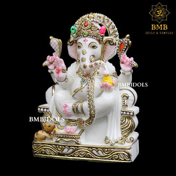 Buy Marble Ganesh Statue, Ganpati Murti in 100% Marble at BMBIDOLS