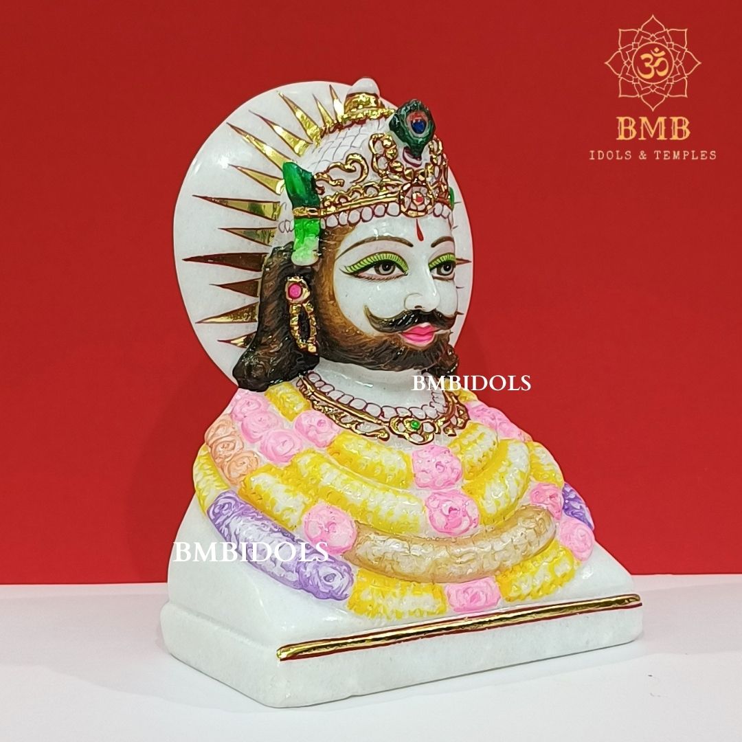 Marble Khatu Shyam Baba Statue made in Natural white Marble in ...