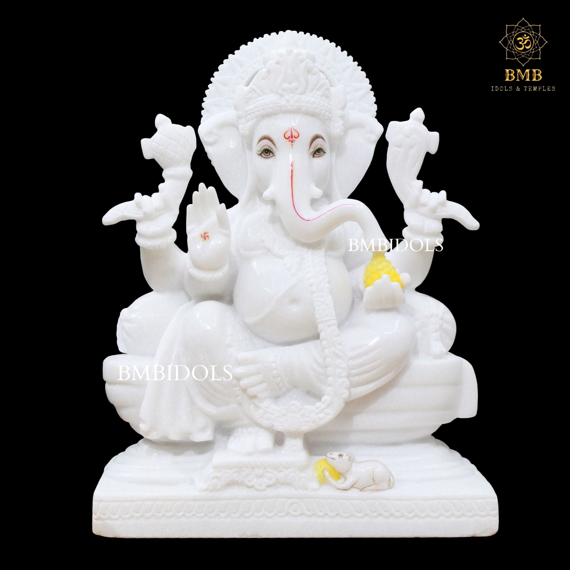 Buy Marble Ganesh Statue, Ganpati Murti in 100% Marble at BMBIDOLS