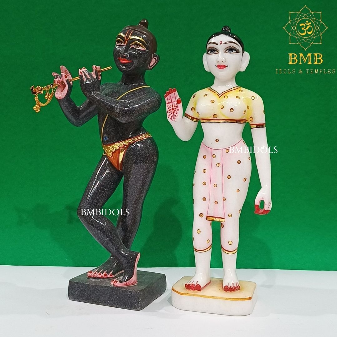 Marble Iskcon Radha Krishna Statue made in Bhaisrana Blackstone ...