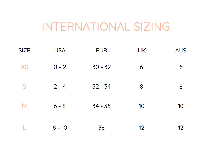 international size guide