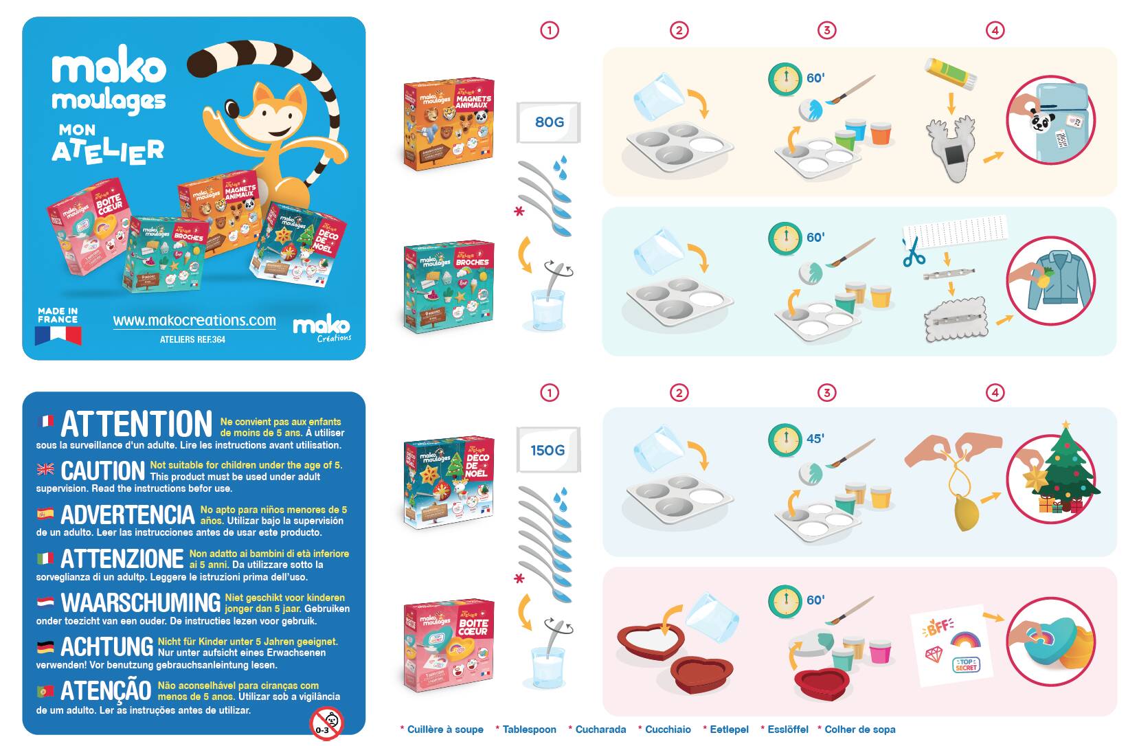 Kit Créatif Mon Atelier Magnets Animaux - Mako Moulages pour l'anniversaire  de votre enfant - Annikids