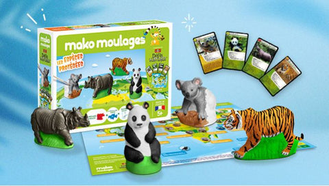 coffret especes protégées tigre bengale koala panda géant rhinoceros sumatra