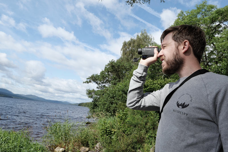 NatureSpy Pulsar Thermal Monocular in use