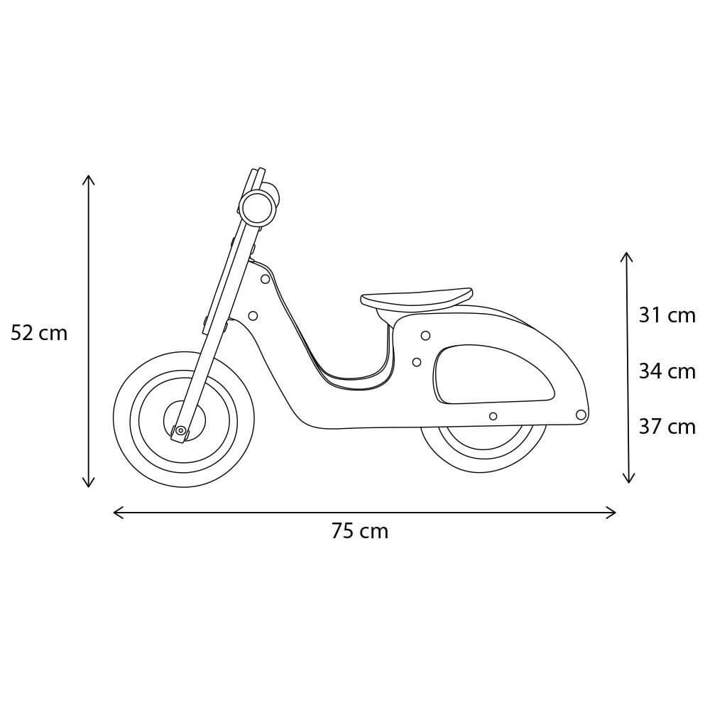 Dimensions of the Montessori Balance Vespa.