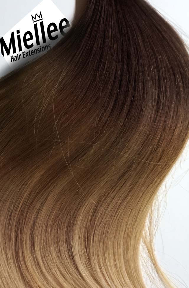 Light Golden Brown Balayage Weave Beach Wave Remy Human Hair