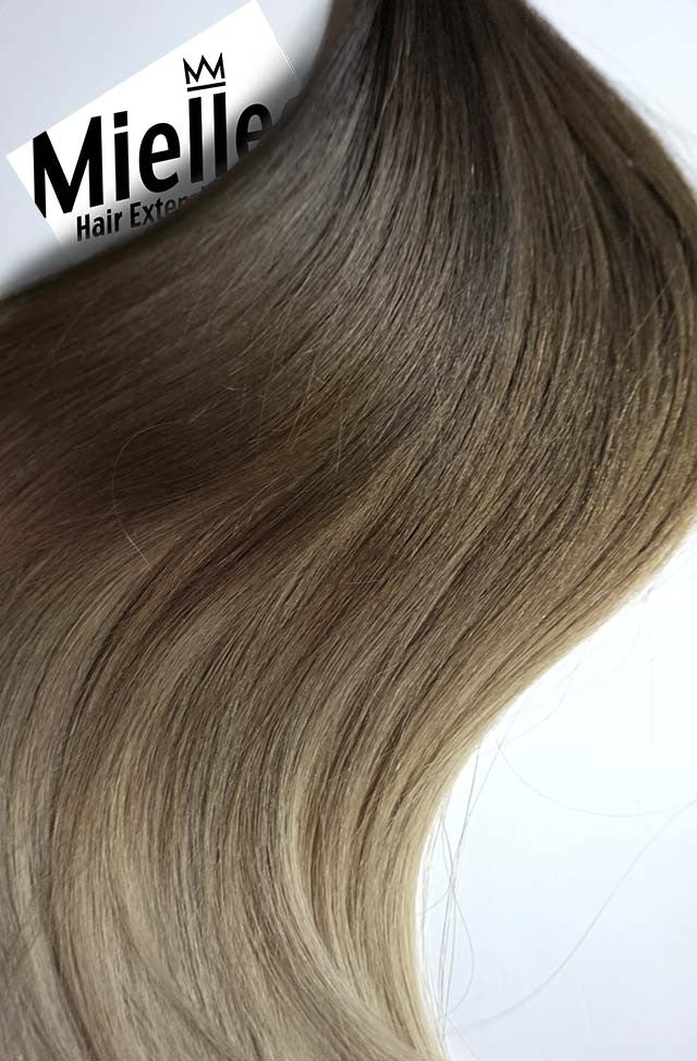 Light Ash Brown Balayage Silky Straight Remy Human Hair