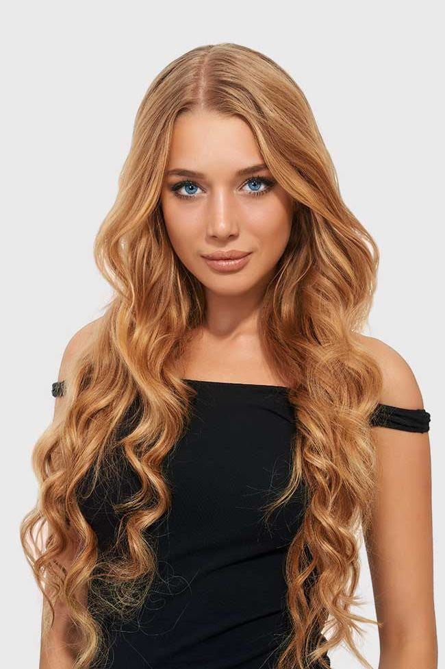 Weaving Hair Extensions Dark Strawberry Blonde Beach Wave