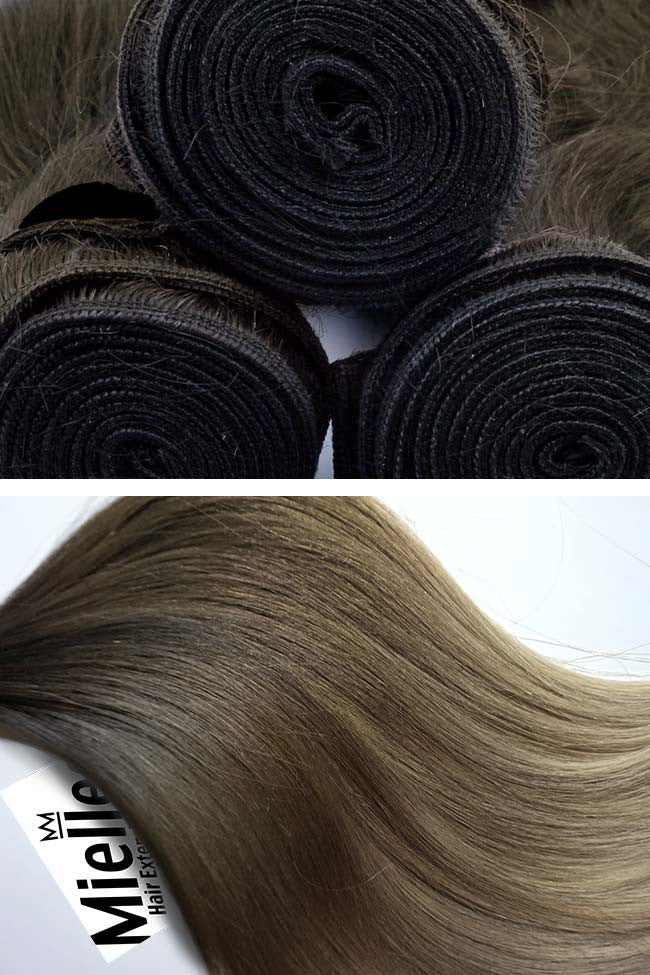 Light Ash Brown Balayage Weave Silky Straight Remy Human Hair