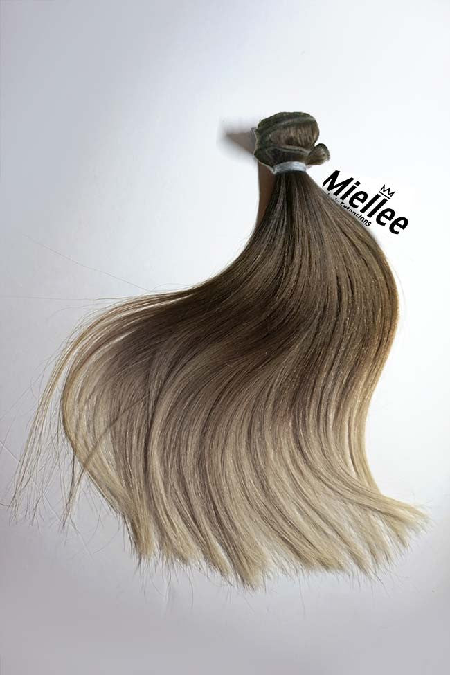 Light Ash Brown Balayage Weave Silky Straight Remy Human Hair