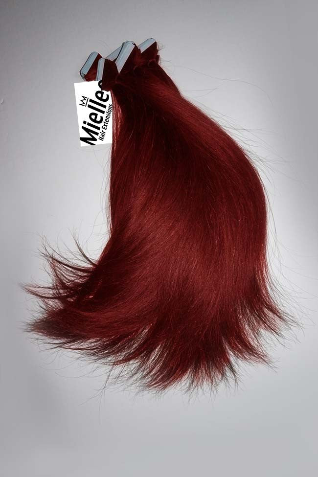 red extensions human hair