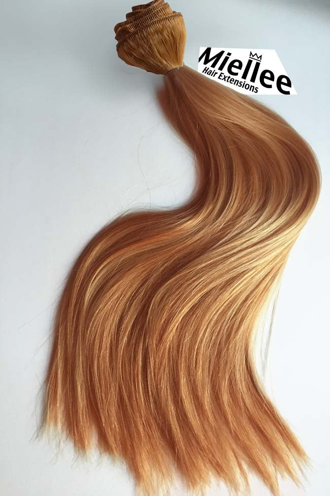 Weaving Hair Extensions Dark Strawberry Blonde Silky Straight