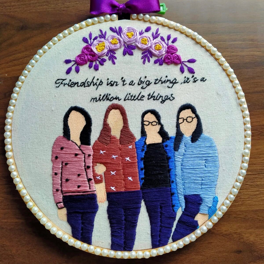 Pundora 'Besties Forever' Embroidered Silhouette Portraits ...