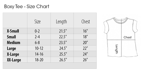 Size Chart for Boxy Tee