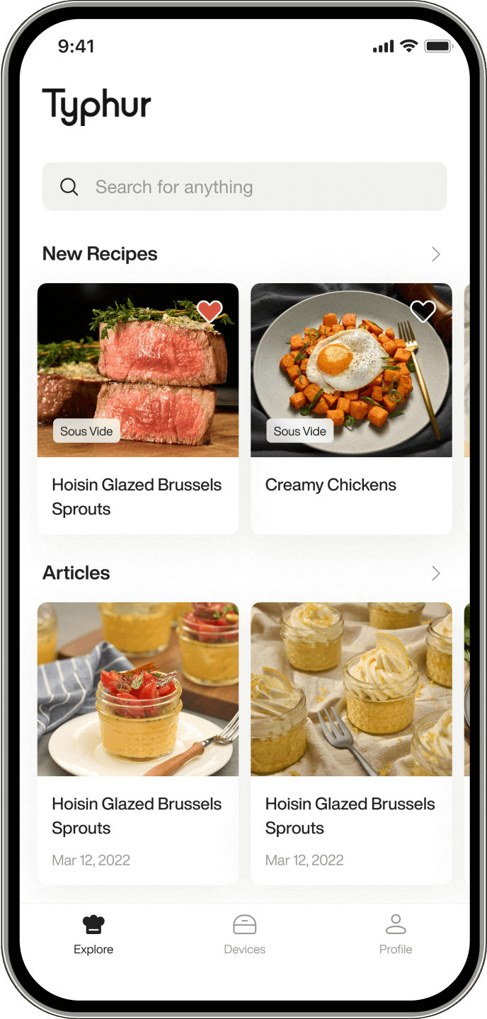 Customized cooking with Typhur App