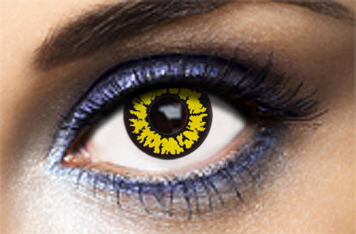 Lentilles couleur jaune noir - yellow werewolf. Pour Halloween