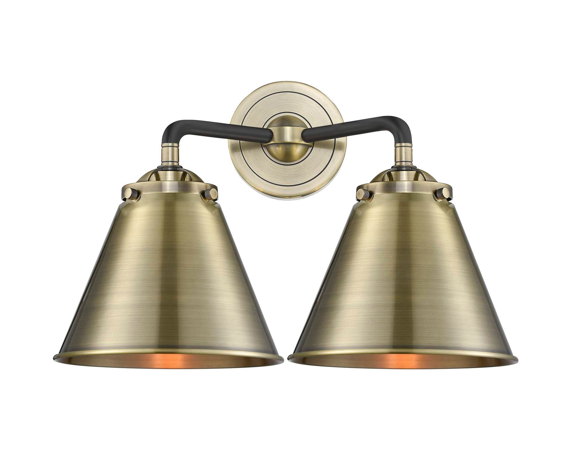 2-Light 16" Black Antique Brass Bath Vanity Light - Antique Brass Appa LED