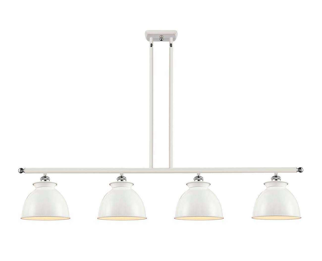 4-Light 48" White and Polished Chrome Island Light - White Adirondack LED