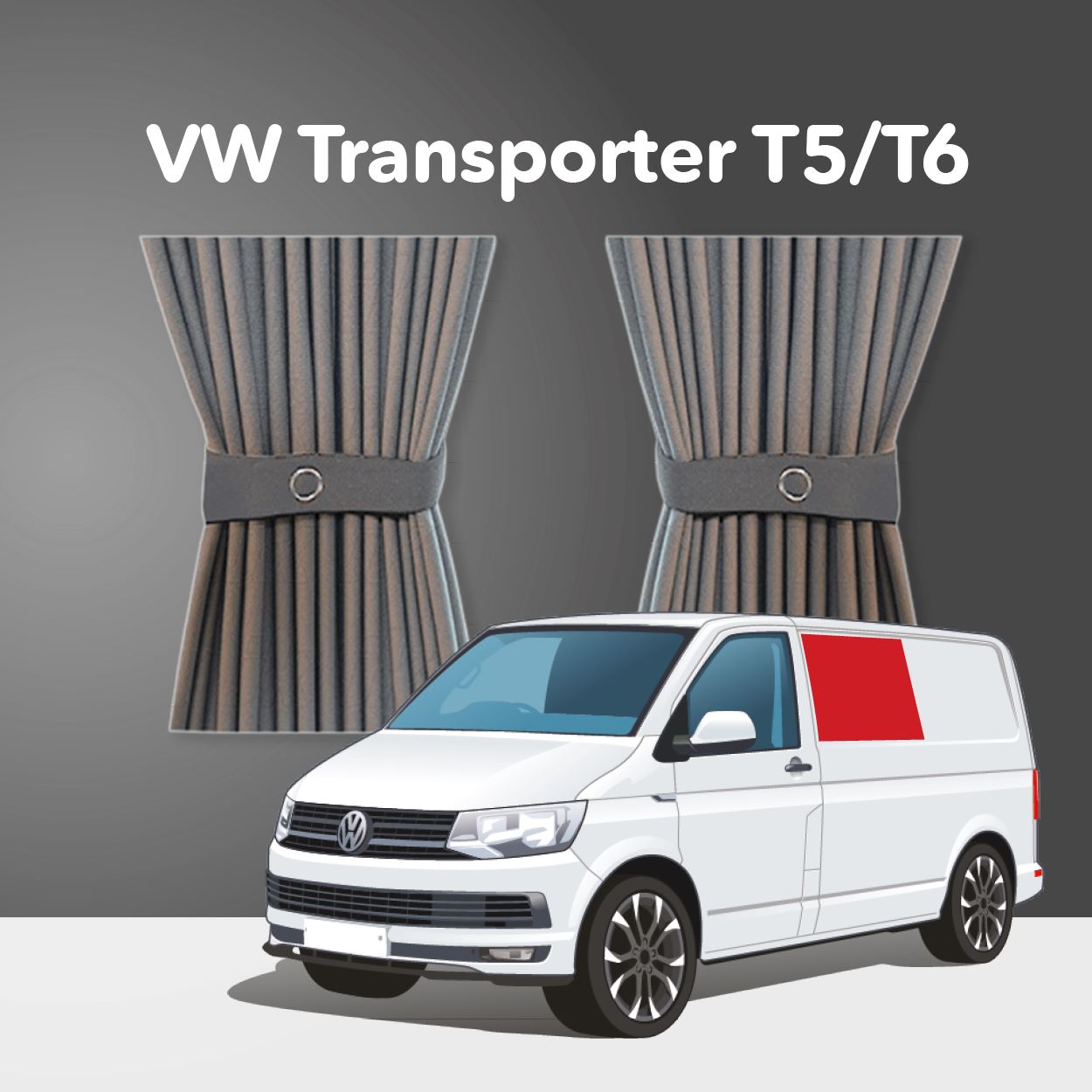 Kiravans Vorhang Set 2 teilig für VW T5/T6 Heckklappe ohne Scheibenwischer  standard jetzt bestellen!