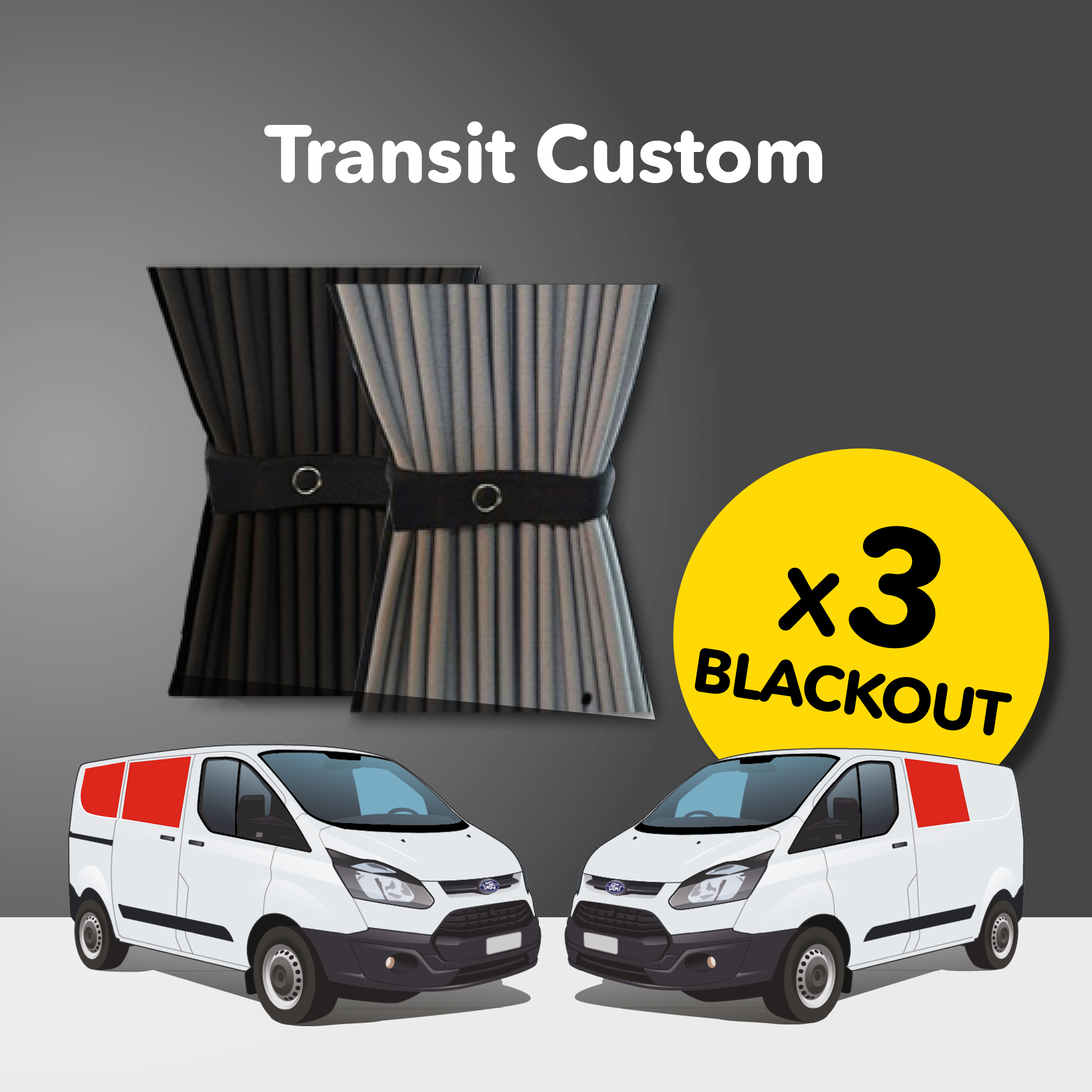 Cab Divider Curtain Kit - 118cm Length (Premium Blackout)