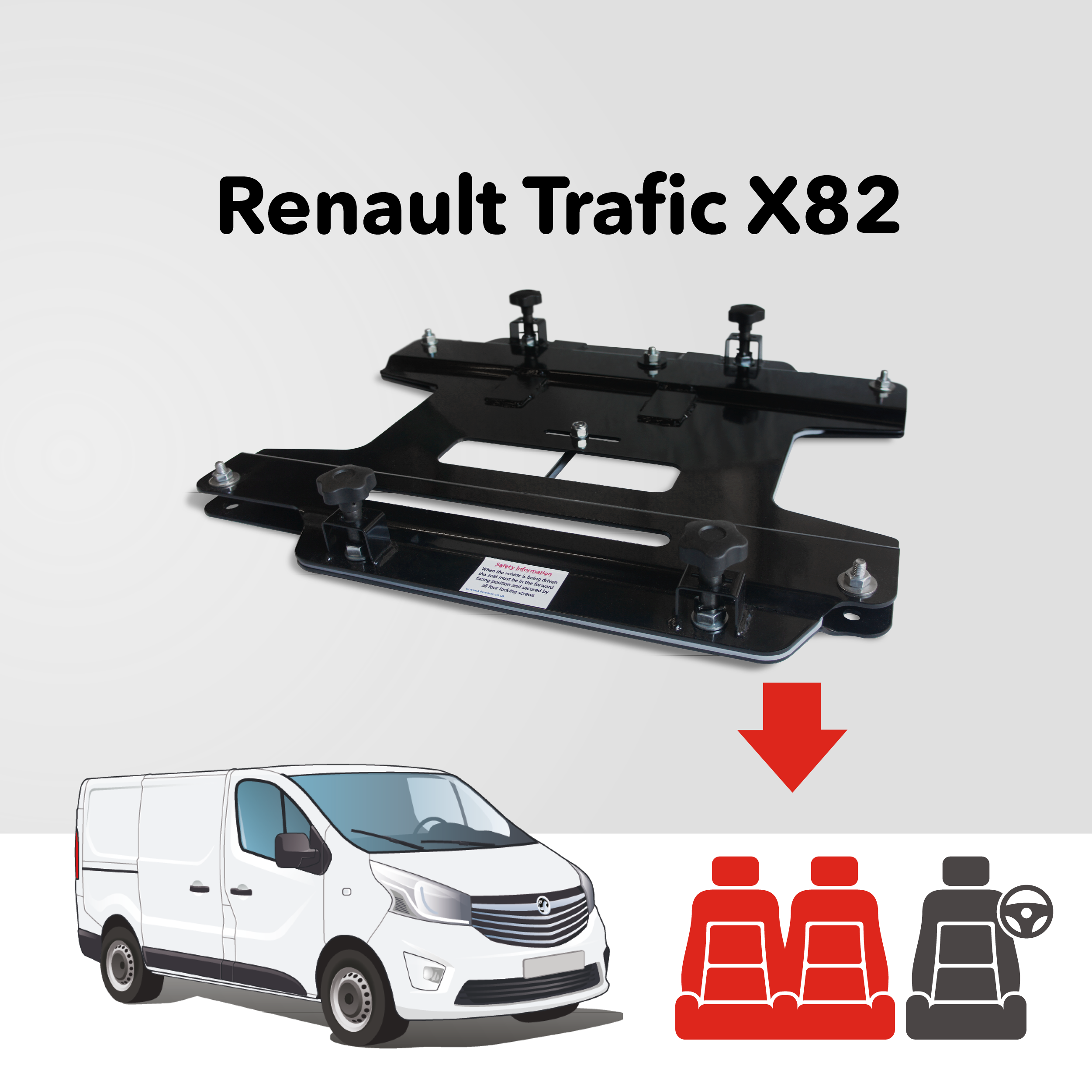 Assise de siège complète pour Renault trafic 3