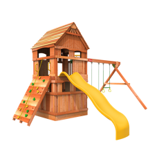 monkey tower E woodplay wooden playset with slide and swing